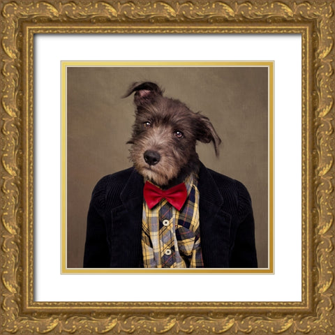 Shelter Pets Project - Ombrac Gold Ornate Wood Framed Art Print with Double Matting by Swarek, Tammy