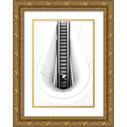 New Born Gold Ornate Wood Framed Art Print with Double Matting by Carlos