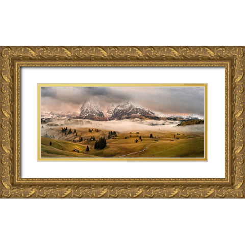 Dolomites Myths Gold Ornate Wood Framed Art Print with Double Matting by Kuric Ep, Marian