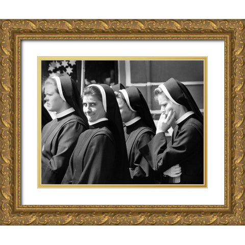 Hello! Gold Ornate Wood Framed Art Print with Double Matting by Stefan, Jacek