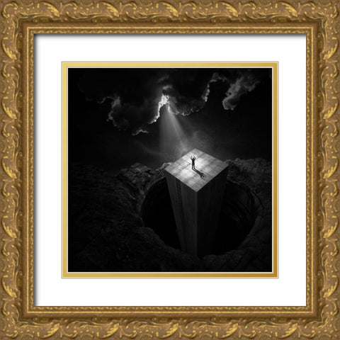 To Escape The Void Gold Ornate Wood Framed Art Print with Double Matting by Cekada, Martin