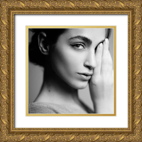 One Eye Gold Ornate Wood Framed Art Print with Double Matting by Hamidnezhad, Amin