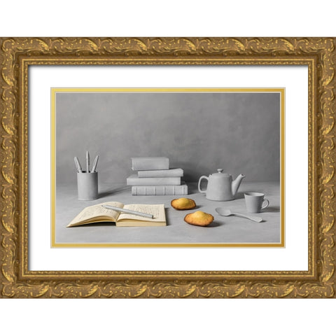 Remember Gold Ornate Wood Framed Art Print with Double Matting by Verot, Christophe