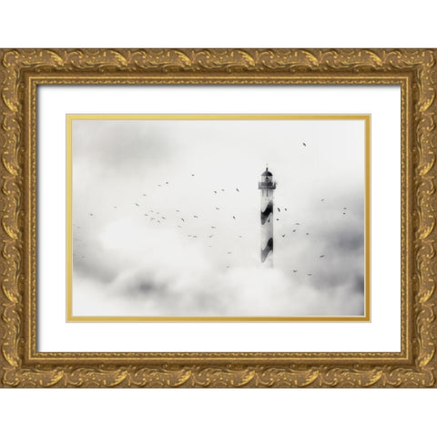 The Fog Gold Ornate Wood Framed Art Print with Double Matting by Flour, Piet