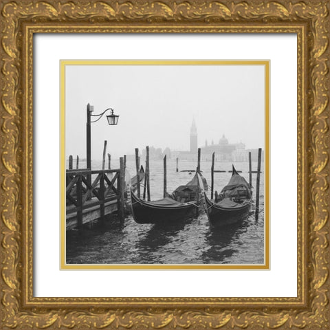 Morning In Venice Gold Ornate Wood Framed Art Print with Double Matting by Yuppidu