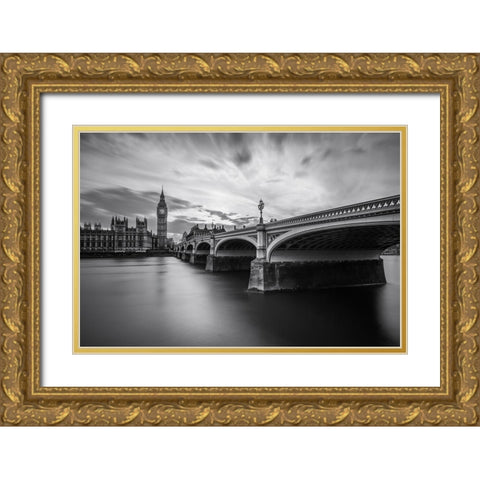 Westminster Serenity Gold Ornate Wood Framed Art Print with Double Matting by El Assy, Nader