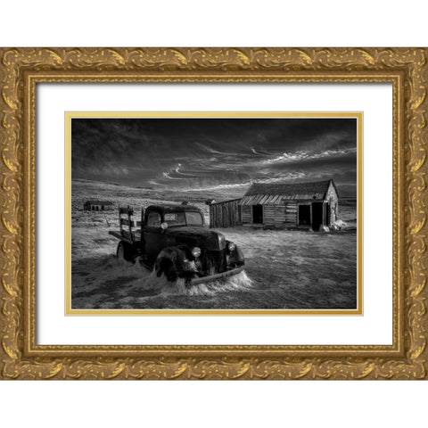 No More Gold... Gold Ornate Wood Framed Art Print with Double Matting by Darby, Rob