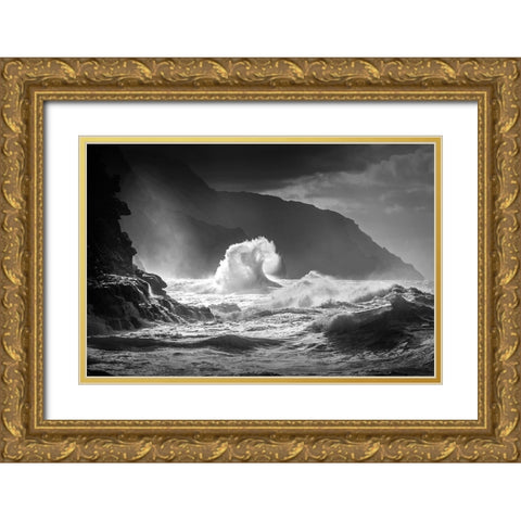 Untitled Gold Ornate Wood Framed Art Print with Double Matting by Rismanchi, Ali