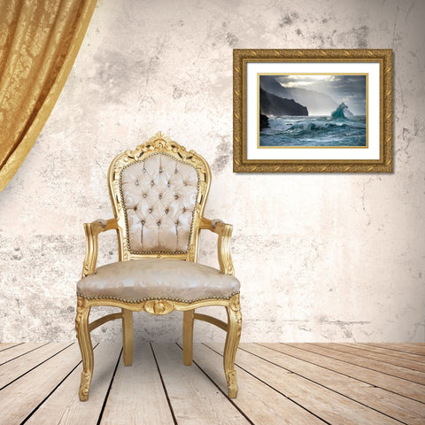 Untitled Gold Ornate Wood Framed Art Print with Double Matting by Rismanchi, Ali