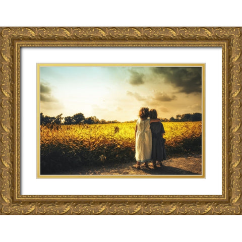 Sisters Gold Ornate Wood Framed Art Print with Double Matting by Lechtenfeld, Christian
