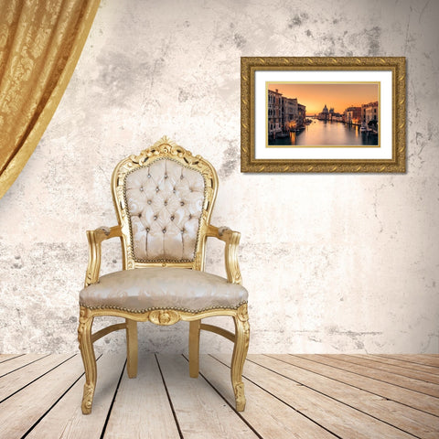 Dawn On Venice Gold Ornate Wood Framed Art Print with Double Matting by Zhang, Eric