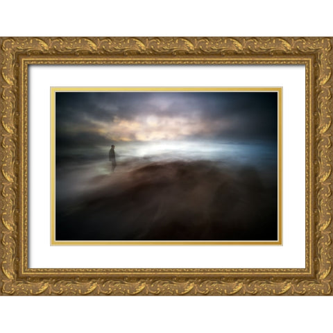 Stormy Days In Nowhere Gold Ornate Wood Framed Art Print with Double Matting by Pascual Buye, Santiago