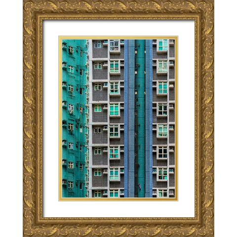 Fractions Gold Ornate Wood Framed Art Print with Double Matting by Agazzi, Andreas