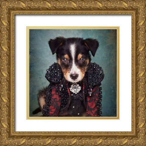 Shelter Pets Project - Loki Gold Ornate Wood Framed Art Print with Double Matting by Swarek, Tammy