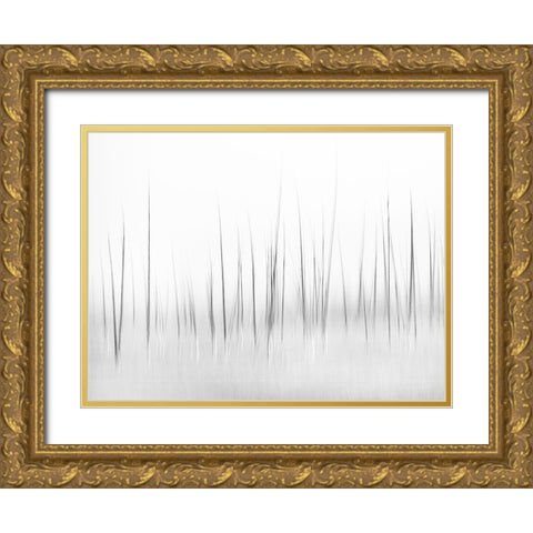 Wintry Scenery In Yellowstone Gold Ornate Wood Framed Art Print with Double Matting by Lai, Charles