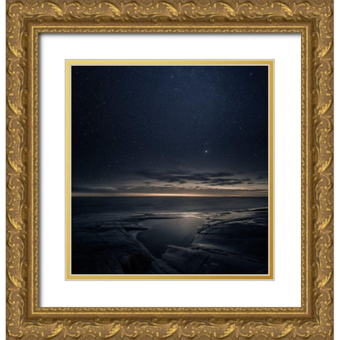 Krypton Gold Ornate Wood Framed Art Print with Double Matting by Suutari, Mika