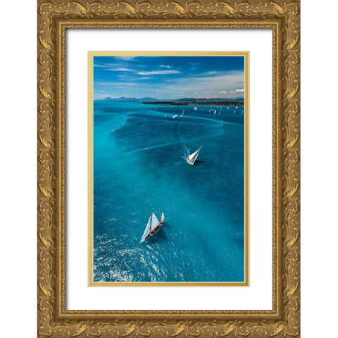 Above The Race Gold Ornate Wood Framed Art Print with Double Matting by Pelissier, Marc