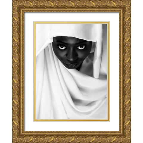 Colored Gold Ornate Wood Framed Art Print with Double Matting by Durand-Moldawan, Clovis