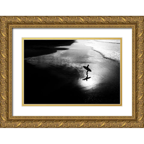 Surf 11 Gold Ornate Wood Framed Art Print with Double Matting by Della Latta, Massimo