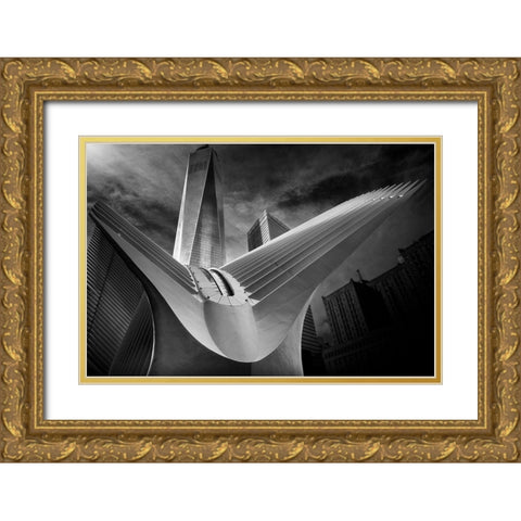 Oculus #01 Gold Ornate Wood Framed Art Print with Double Matting by Forlano, Alessio