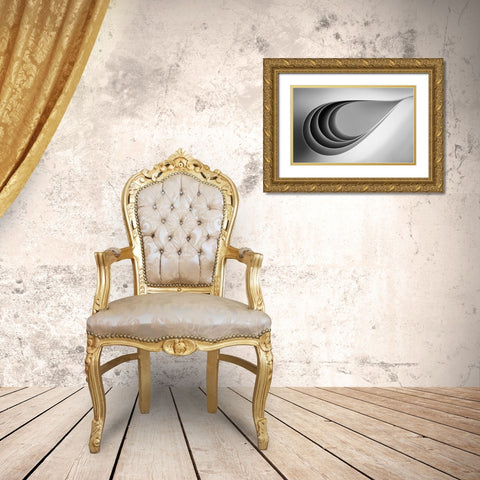 Paper Abstract Gold Ornate Wood Framed Art Print with Double Matting by Hammer, Jacqueline