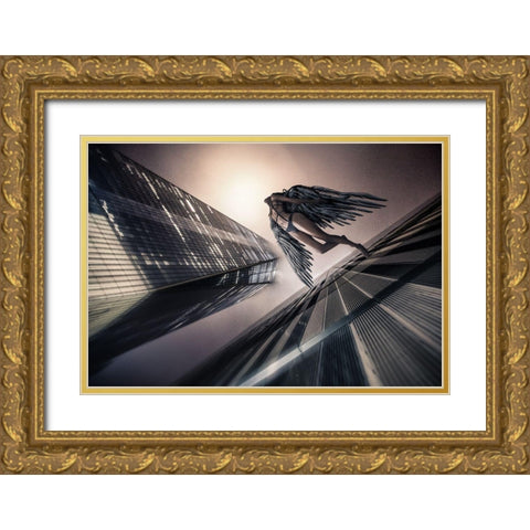 Fallen Gold Ornate Wood Framed Art Print with Double Matting by Bonugli Kali, Gilles