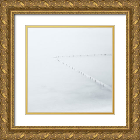 Swimming Pool Gold Ornate Wood Framed Art Print with Double Matting by Aloy, Jean-Marc