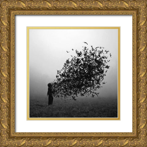 The Well Of Sadness Gold Ornate Wood Framed Art Print with Double Matting by Badrnia, Radin