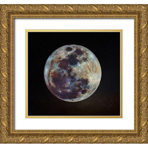 Superluna Gold Ornate Wood Framed Art Print with Double Matting by Juniawan, Rooswandy