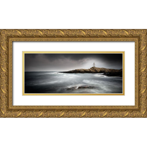 Lighthouse Gold Ornate Wood Framed Art Print with Double Matting by Thorberntsson, Claes