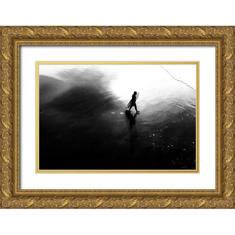 La Farfalla Gold Ornate Wood Framed Art Print with Double Matting by Della Latta, Massimo