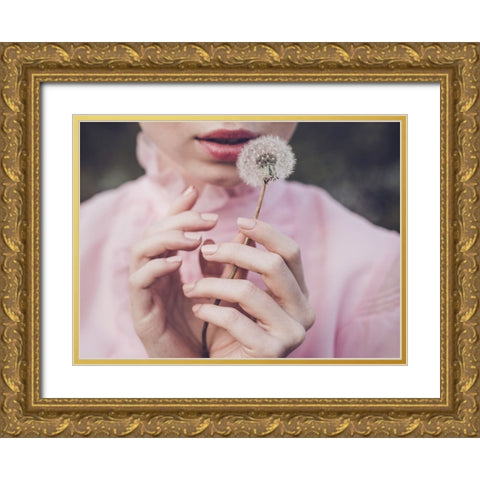 Dandelion Gold Ornate Wood Framed Art Print with Double Matting by Gorecka, Dorota