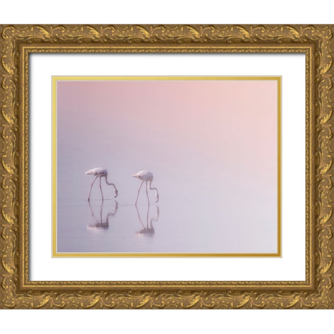 Serenity 3 Gold Ornate Wood Framed Art Print with Double Matting by Thabet, Ahmed