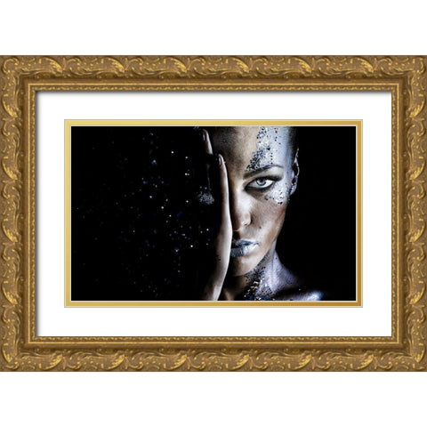Milky Way Gold Ornate Wood Framed Art Print with Double Matting by Polod
