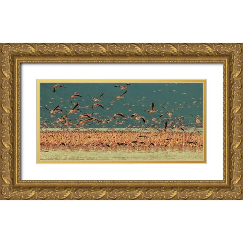 Gathering In Golden Light Gold Ornate Wood Framed Art Print with Double Matting by Hua, David