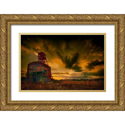 Forgotten Industry Gold Ornate Wood Framed Art Print with Double Matting by Kierek, Stefan