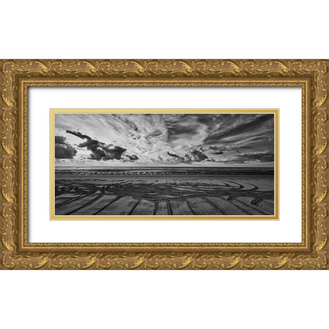 Beach Art Gold Ornate Wood Framed Art Print with Double Matting by Wirth, Michael