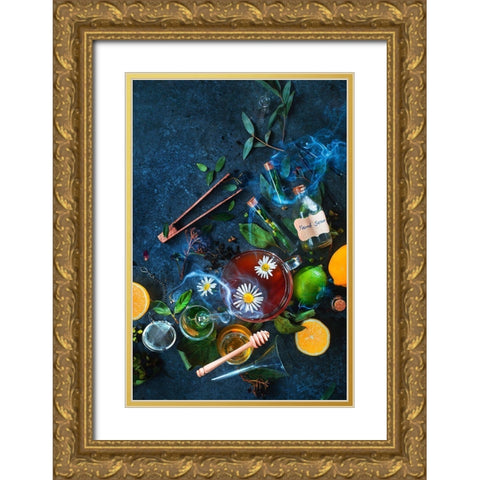 Numb Serum Gold Ornate Wood Framed Art Print with Double Matting by Belenko, Dina