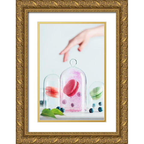 Precious Macarons Gold Ornate Wood Framed Art Print with Double Matting by Belenko, Dina