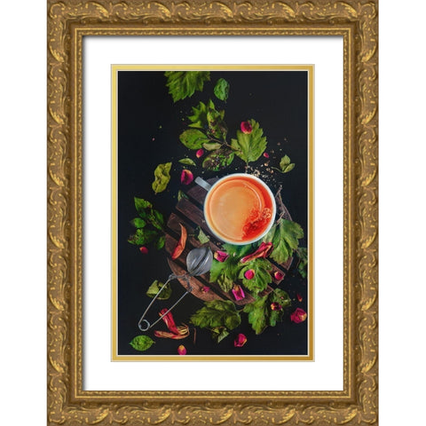 Stir Clockwise. Gold Ornate Wood Framed Art Print with Double Matting by Belenko, Dina