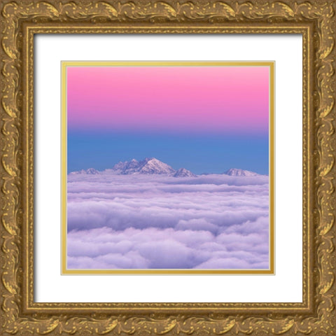 Pink In The Sky Gold Ornate Wood Framed Art Print with Double Matting by Krivec, Ales