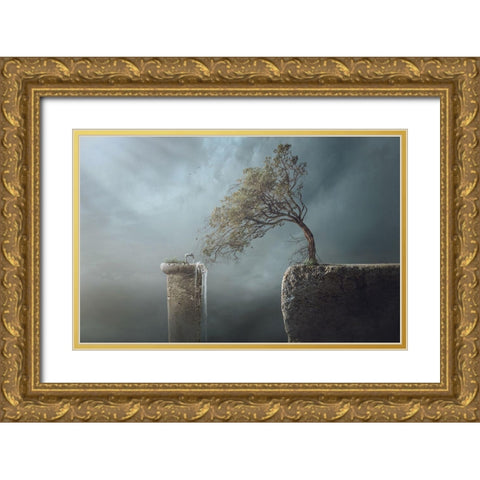 Drink Water Gold Ornate Wood Framed Art Print with Double Matting by Almawash, Sulaiman