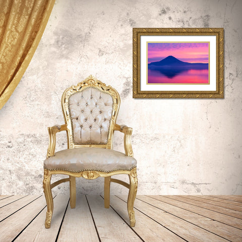 Sunrise At Kuril Lake Gold Ornate Wood Framed Art Print with Double Matting by Disaro, Giorgio