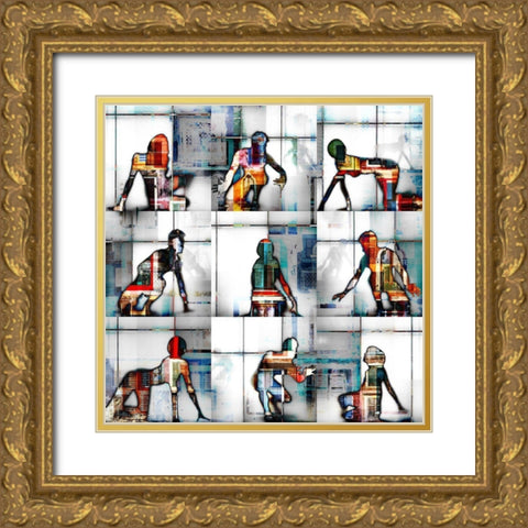 Body Language 56 Gold Ornate Wood Framed Art Print with Double Matting by Shrayer, Igor