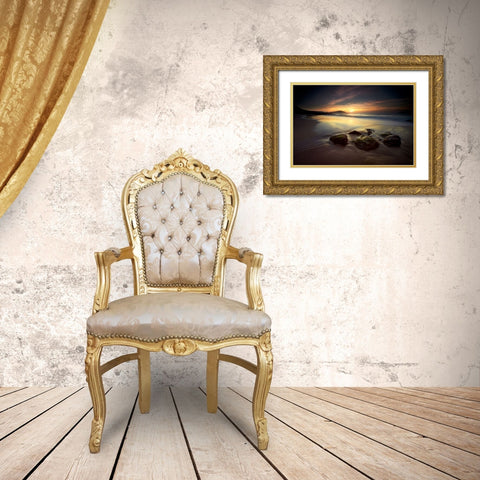 Lights Of O Fortiapon Gold Ornate Wood Framed Art Print with Double Matting by Pascual Buye, Santiago