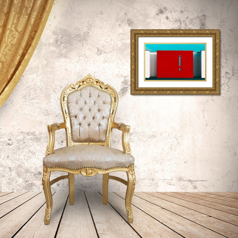 The Red Wall Gold Ornate Wood Framed Art Print with Double Matting by Schuster, Inge