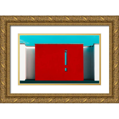 The Red Wall Gold Ornate Wood Framed Art Print with Double Matting by Schuster, Inge