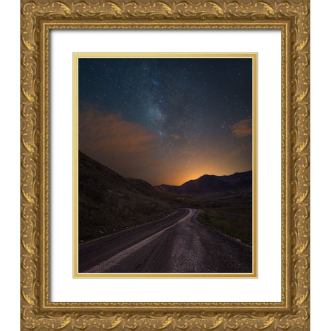 Dirt Road Gold Ornate Wood Framed Art Print with Double Matting by BS., Dani
