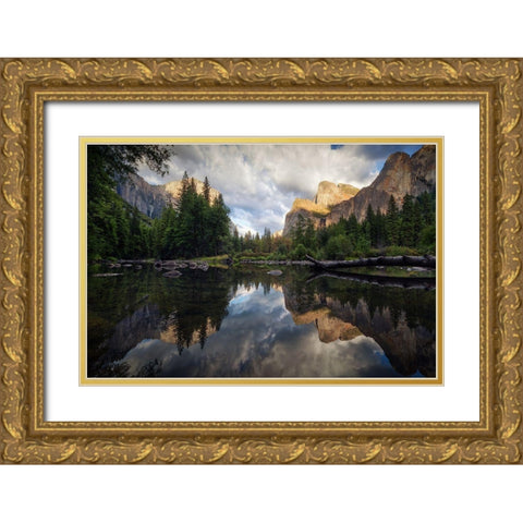Time Gold Ornate Wood Framed Art Print with Double Matting by Pablo De, Juan