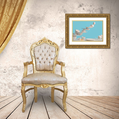 One Touch Omelette Gold Ornate Wood Framed Art Print with Double Matting by Belenko, Dina